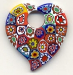 Millefiori Heart with Hole